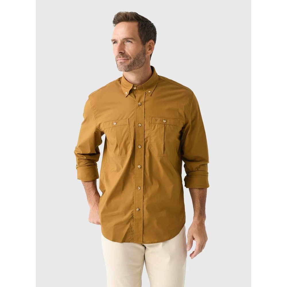 Tom Beckbe Tidewater Long Sleeve Shirt Field Tan Men's Large Outdoor
